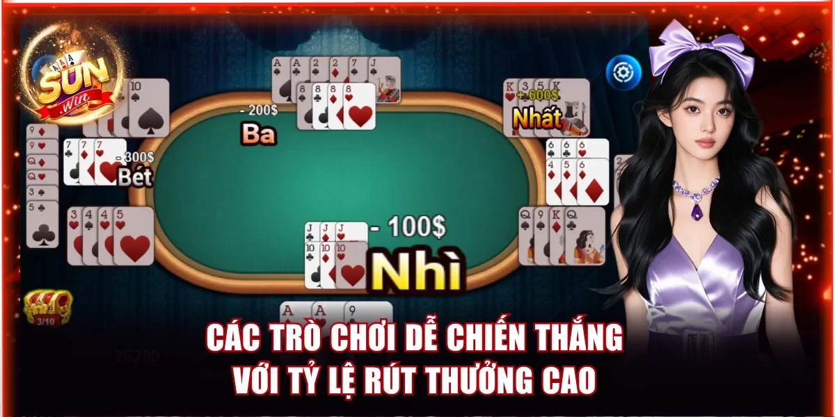 Bài Đổi Thưởng Rút Tiền Mặt: 10 Đấu Trường Kiếm Tiền Tỷ 4 Các trò chơi dễ chiến thắng với tỷ lệ rút thưởng cao