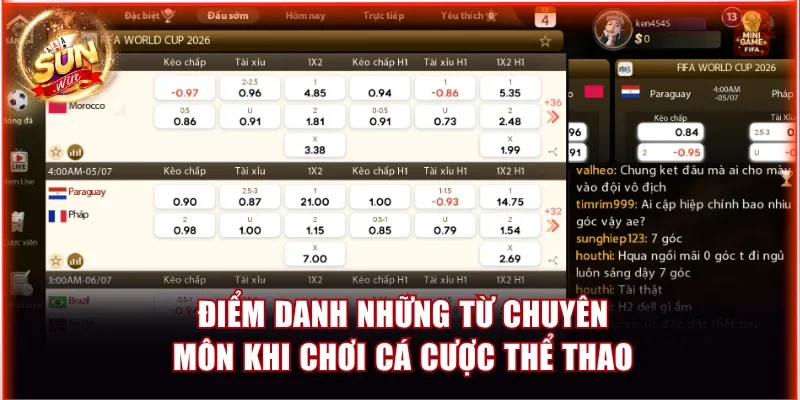 Các Thuật Ngữ Cá Cược Cần Biết Khi Chơi Sunwin Đầy Đủ Nhất 4 Điểm danh những từ chuyên môn khi chơi cá cược thể thao
